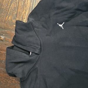 Vibtage Jordan Black Hoodie with White Jumpman Logo Xl